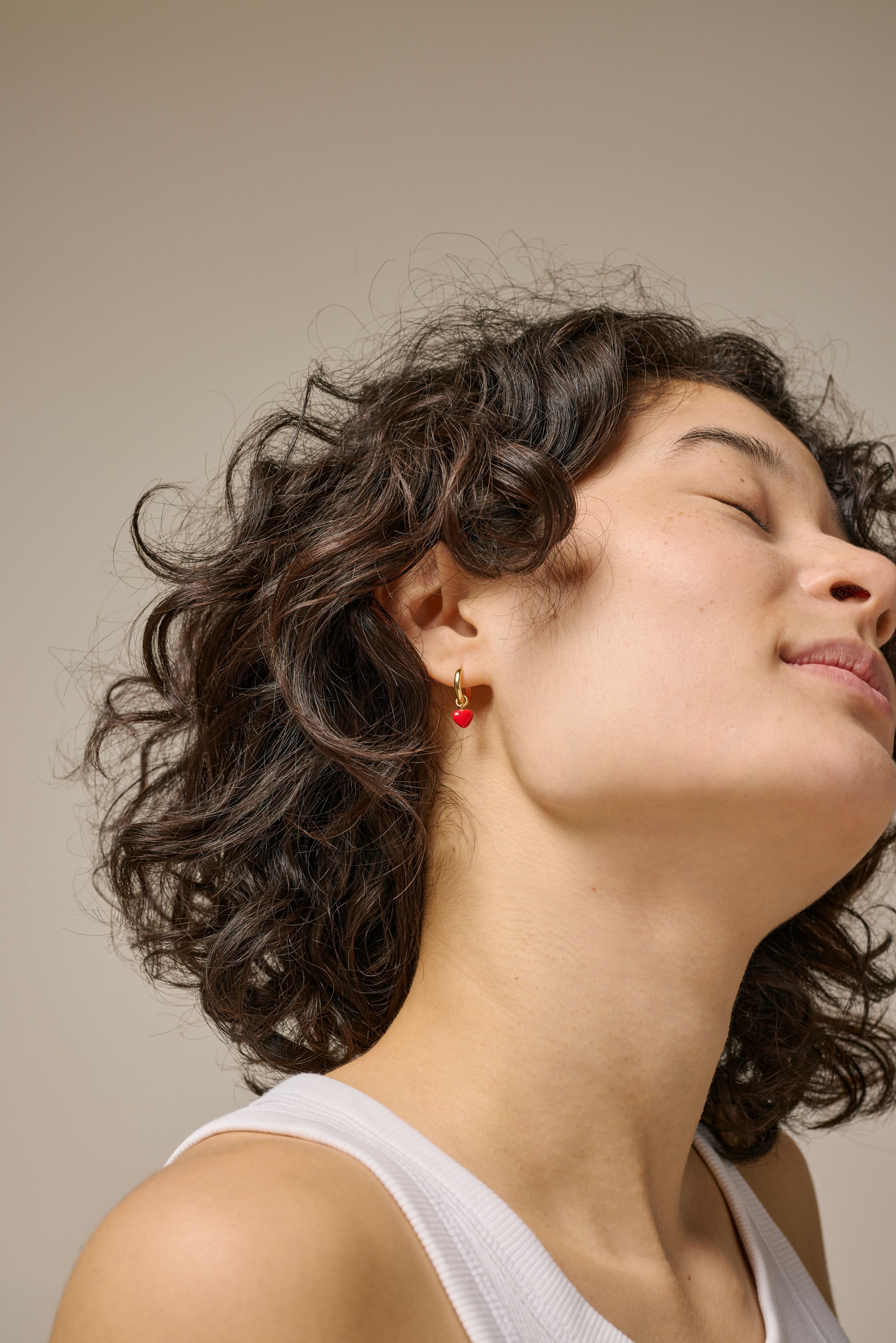 ENAMEL Copenhagen Red  Amore Hoop Earrings