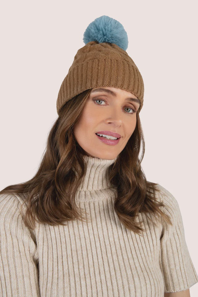 Powder Elise Bobble Hat - Chocolate/ice