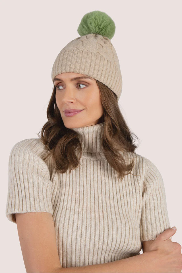 Powder Elise Bobble Hat - Cream/Sage