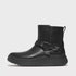 FitFlop F-Mode Folded-Knot Leather Flatform Chelsea Boots Black