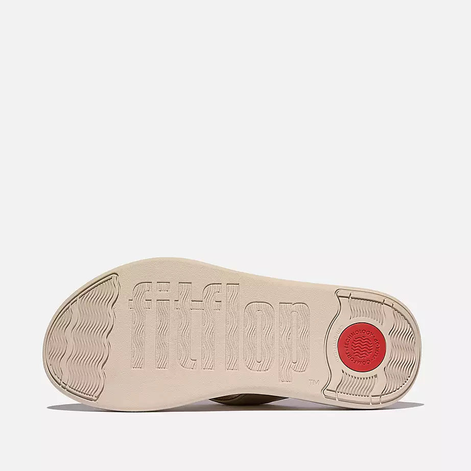 FitFlop F-Mode Go Adjustable Flatform Toe-Post Sandals Platino