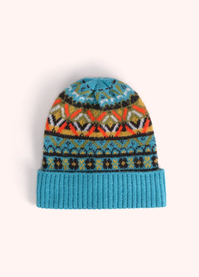 Powder Fair Isle Beannie Teal Mix