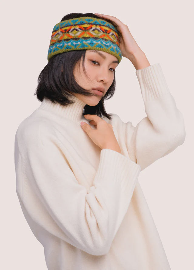 Powder Fair Isle Headband Teal Mix