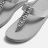 FitFlop Fino Pearls-And-Crystal Toe-Post Sandals Silver