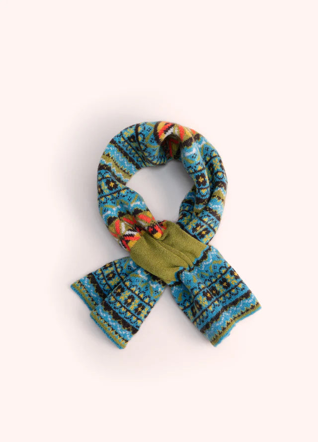 Powder Fair Isle Scarf Teal Mix