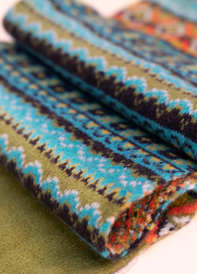 Powder Fair Isle Scarf Teal Mix