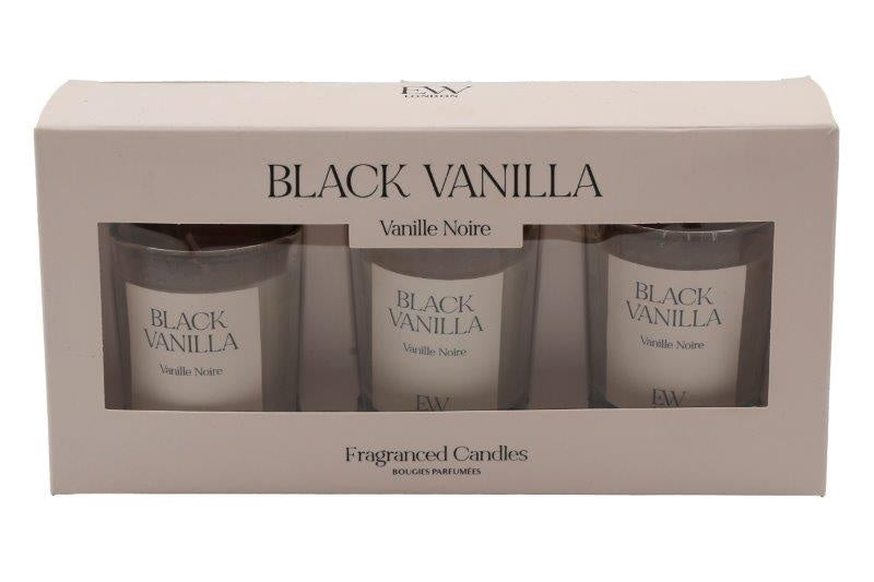 Set of 3 Votives - Black Vanilla