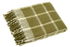 Faux Mohair Chequered Throw - Olive Green