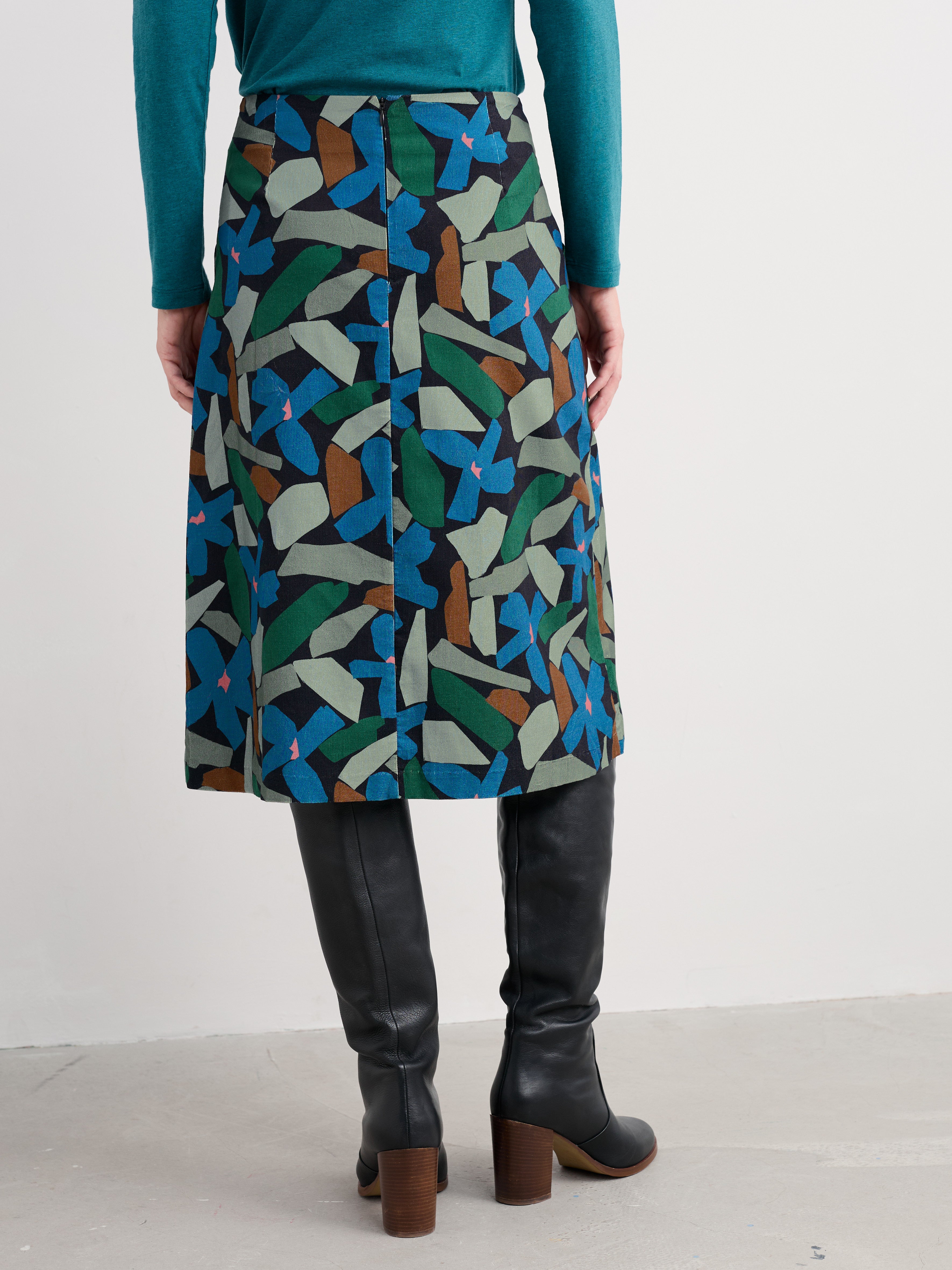 Seasalt Forest View Skirt Zennor Flower Onyx