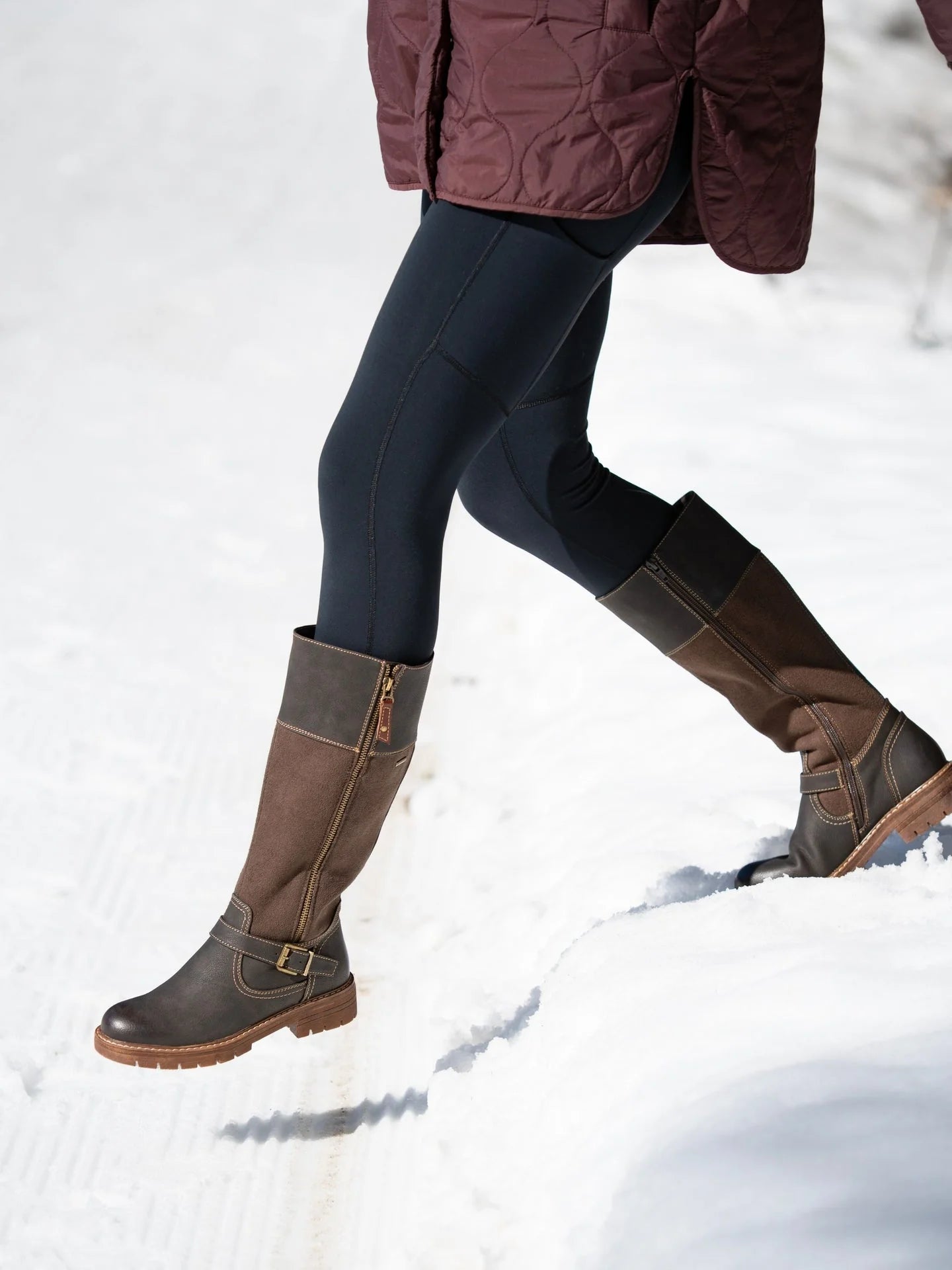 Lunar Joy Brown W/Proof Expanding Calf Long Boot