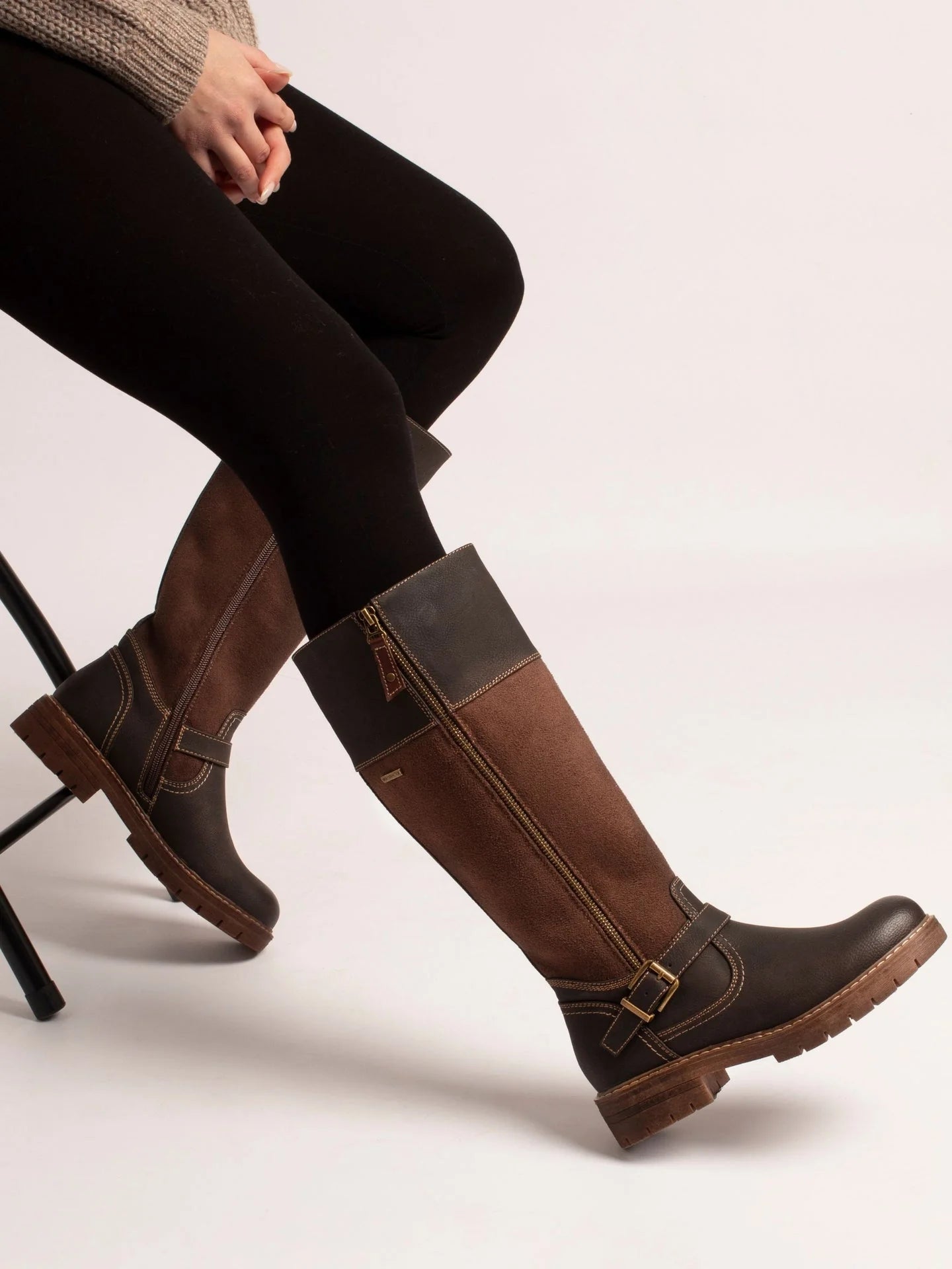 Lunar Joy Brown W/Proof Expanding Calf Long Boot