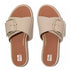 FitFlop Gracie Maxi-Buckle Leather Slides Stone Beige