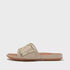 FitFlop Gracie Maxi-Buckle Leather Slides Stone Beige