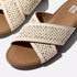 FitFlop Gracie Woven Cross Slides Deep Tan/Ivory