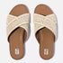 FitFlop Gracie Woven Cross Slides Deep Tan/Ivory