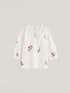 Seasalt Grace Embroidered Top Organic Cotton Poplin Flora Embroidery Chalk