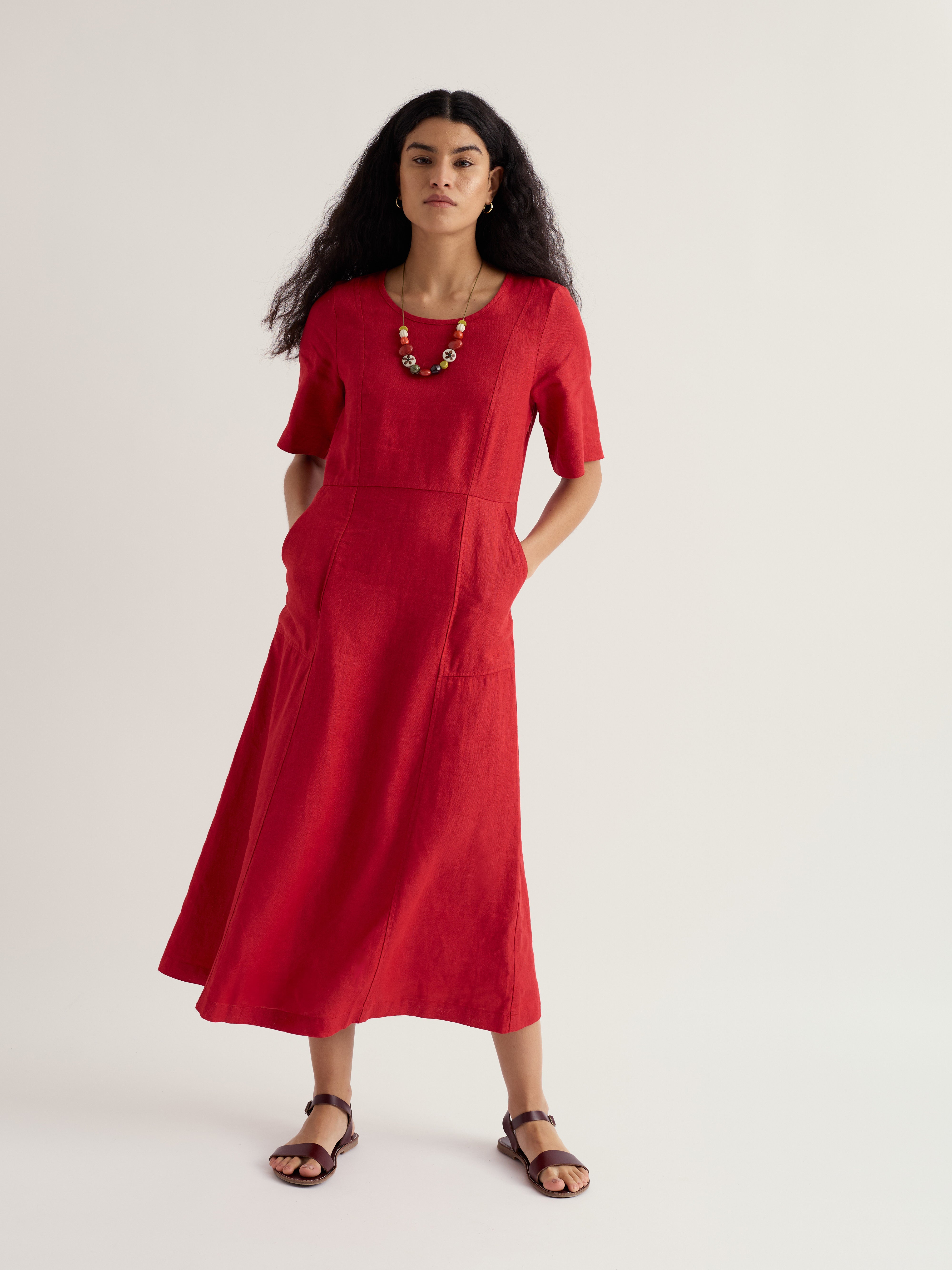 Seasalt Grass Wave Dress Boat Red