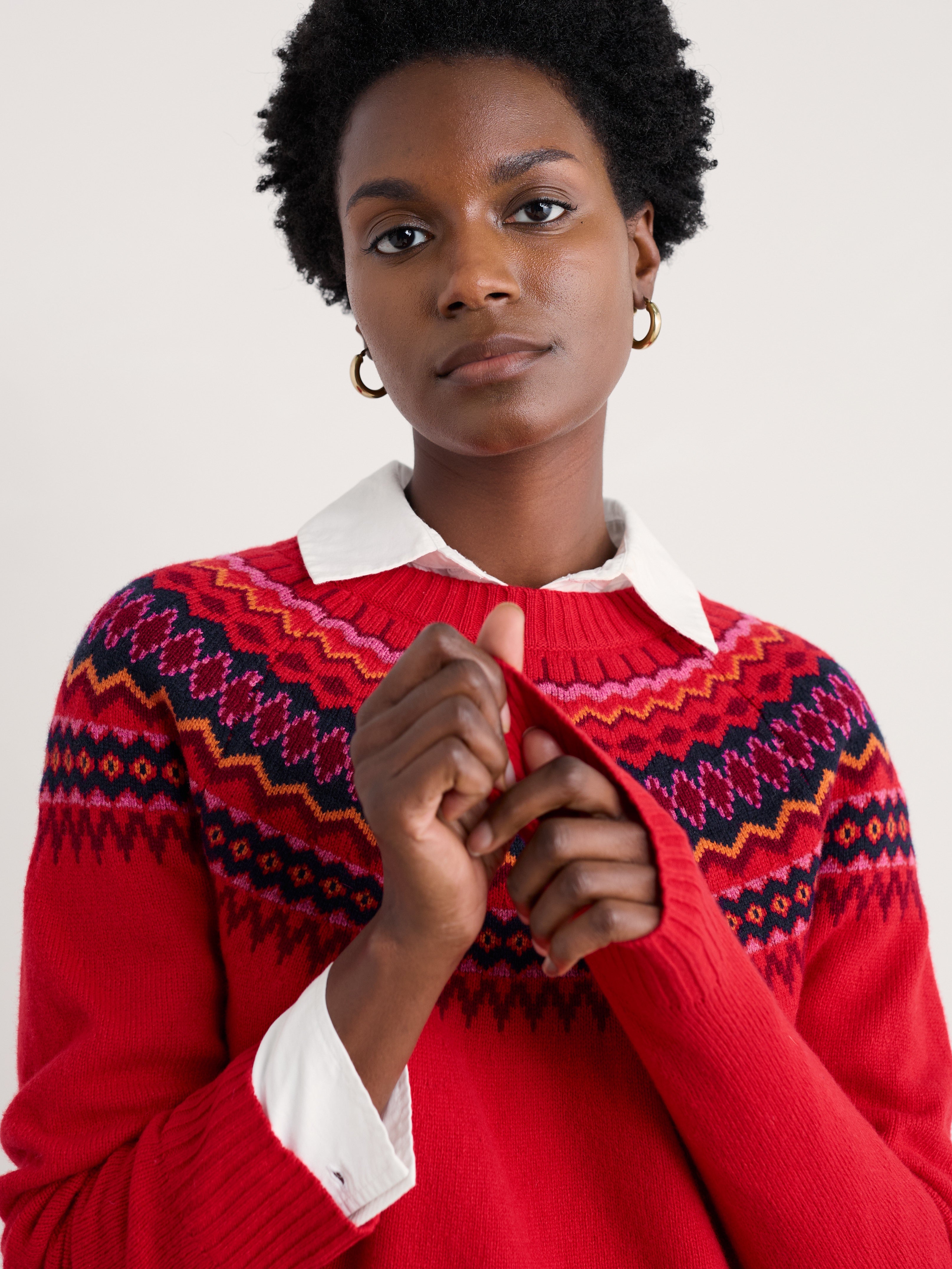 Seasalt Gurnard's Head Jumper Windward Carmine Multi