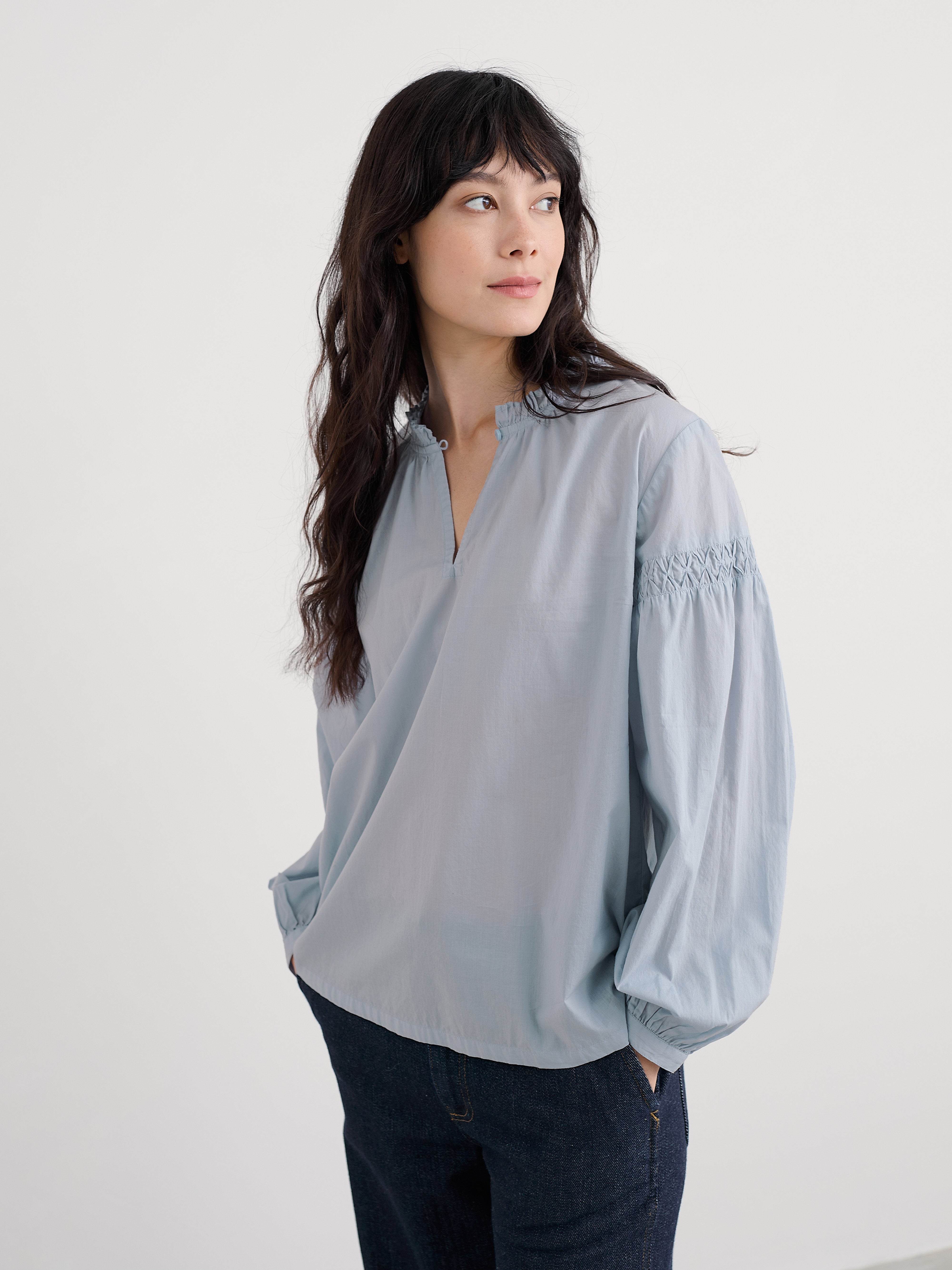 Seasalt Gwel Long Sleeve Top Blue Fog