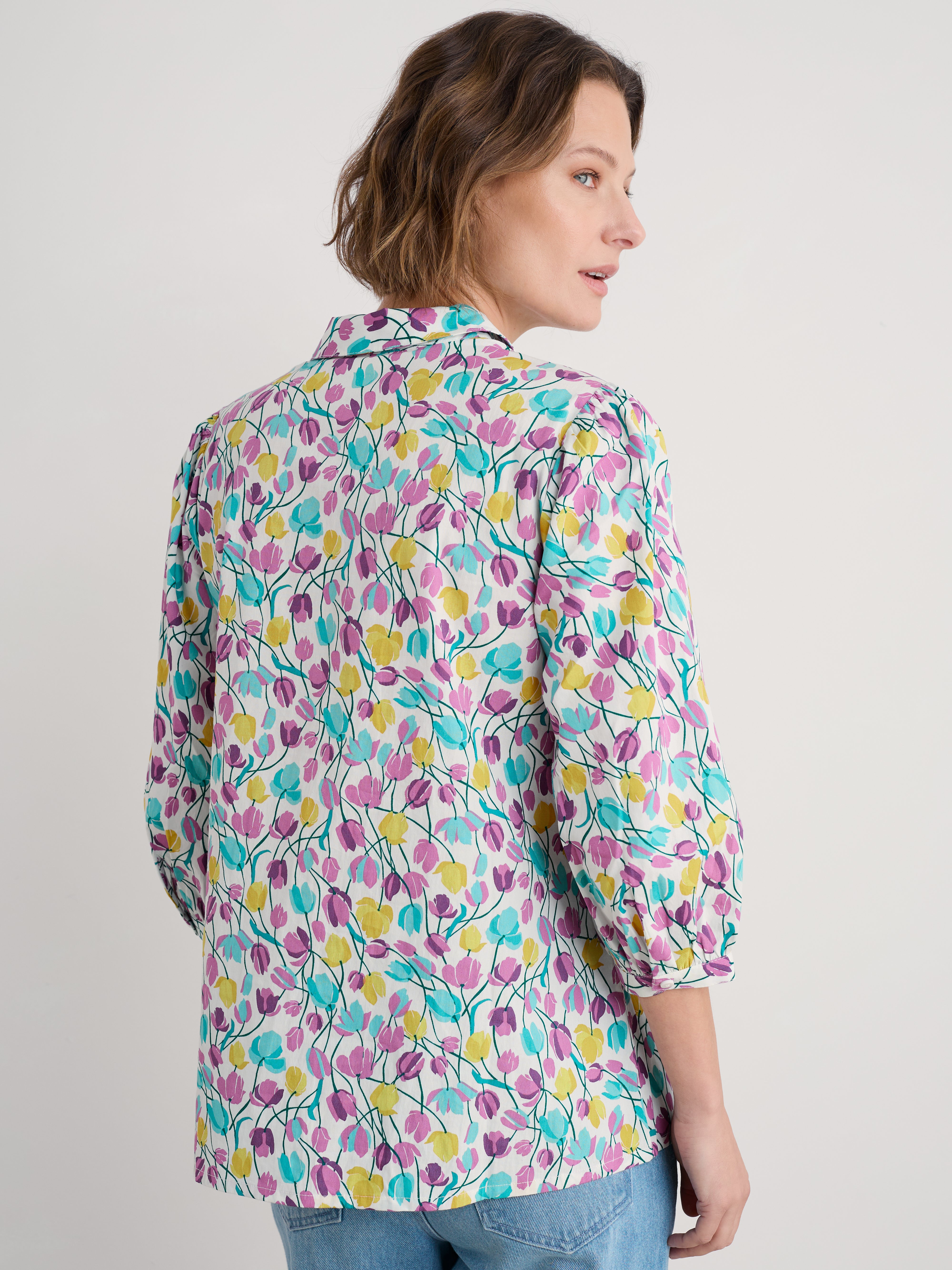 Seasalt Hope Cottage Blouse Spring Tulips Chalk