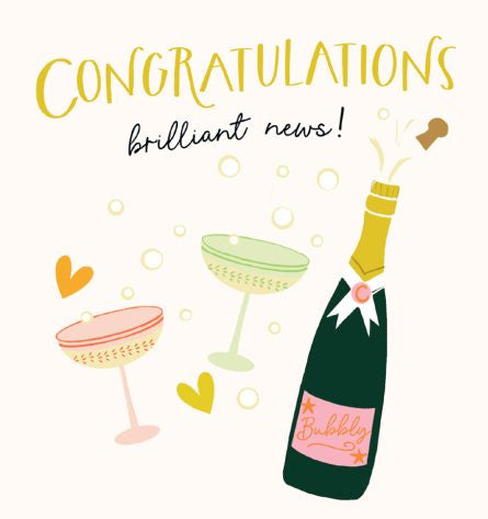 Congratulations Brilliant News Card by Lucilla Lavender