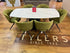 Cain Motion Extending Ceramic Table And Six Green Atlas Chair Set 4