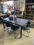 Milano Set  Ceramic Grey Dining Table And Six Chairs Set 1