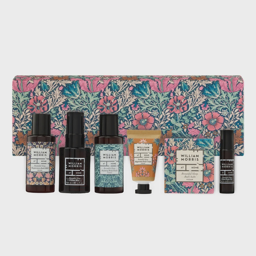 William Morris At Home - Beaufiful Sleep Cosy Night in Box (Pillow Mist 30ml,  Body Wash 50ml,  Magnesium Bath Milk 50ml, Bath S