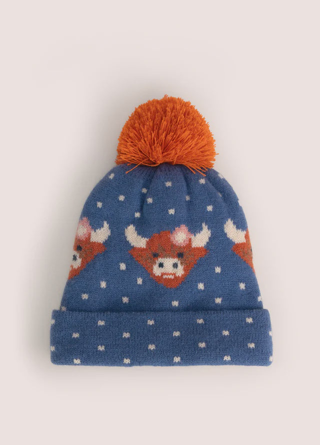Powder Kids Highland Cow Hat Navy