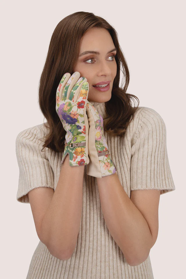 Powder Kylie Faux Suede Gloves in Cream