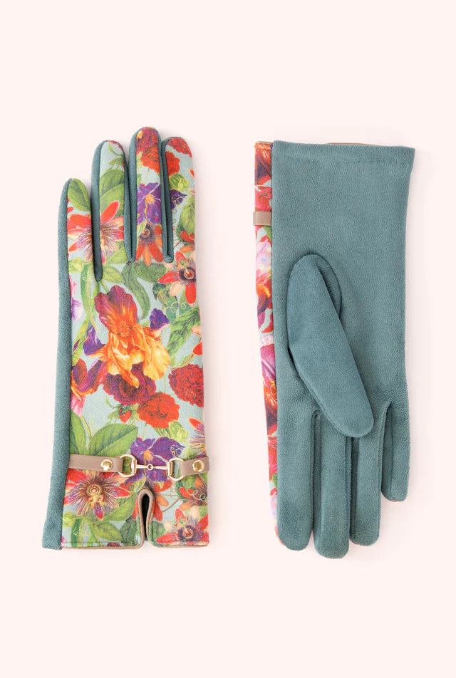 Powder Kylie Faux Suede Gloves in Ice