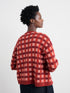 Seasalt Kensa Organic Cotton Checked Cardigan Circlet Deep Rust Chalk