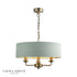 Laura Ashley Sorrento 3 Light Shadelier Matt Antique Brass and Green With Shade