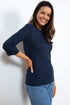 Lily & Me Monica Top 3/4 Sleeve Plain Navy..