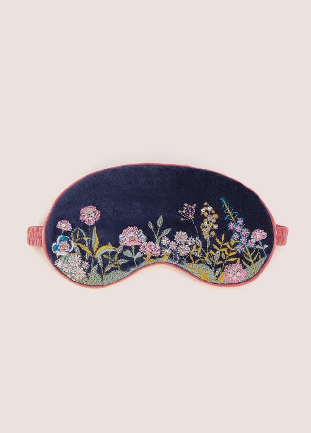 Powder Navy Floral Hedgerow Eyemask