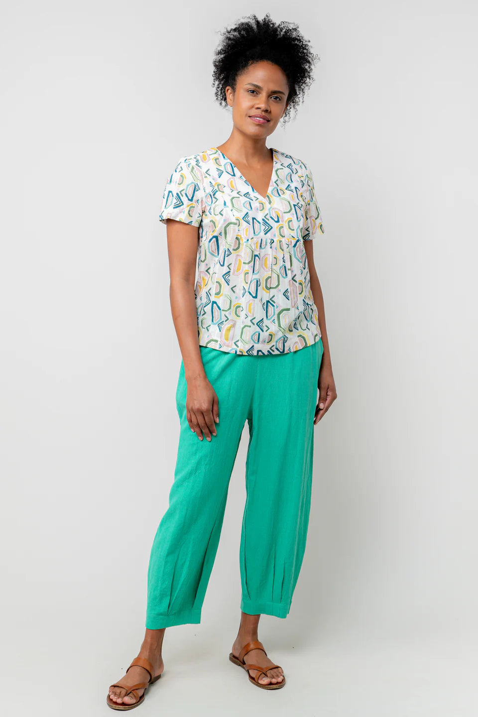 Lily & Me Myrtle Textured Organic Cotton Top Aveline White