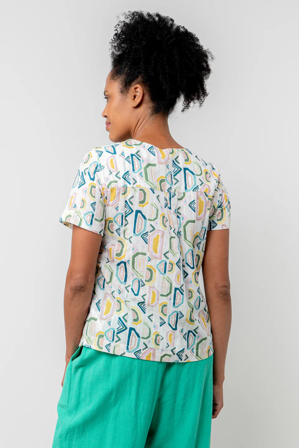 Lily & Me Myrtle Textured Organic Cotton Top Aveline White
