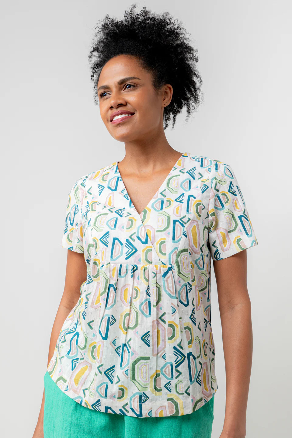 Lily & Me Myrtle Textured Organic Cotton Top Aveline White