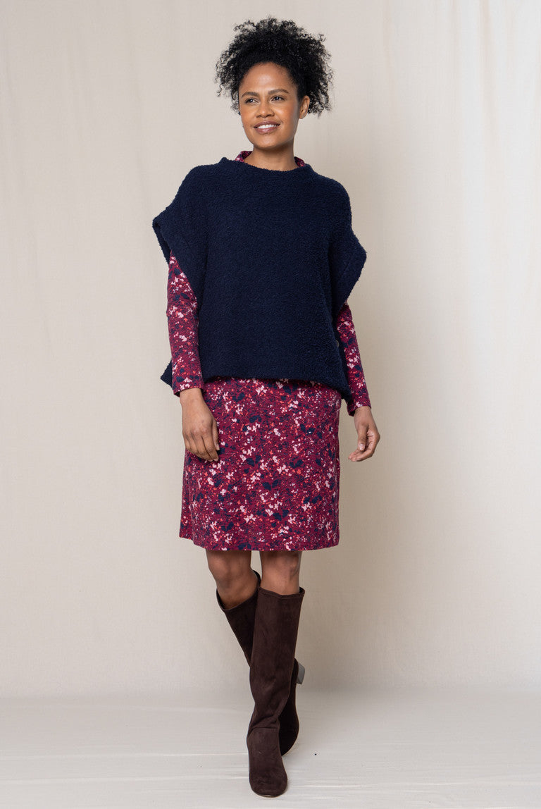 Lily & Me Tabitha Button Poncho Navy