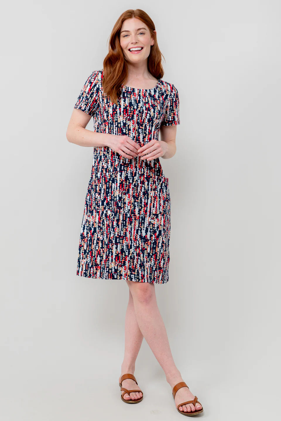 Lily & Me Calcot Stretch Jersey Pocket Dress Navy