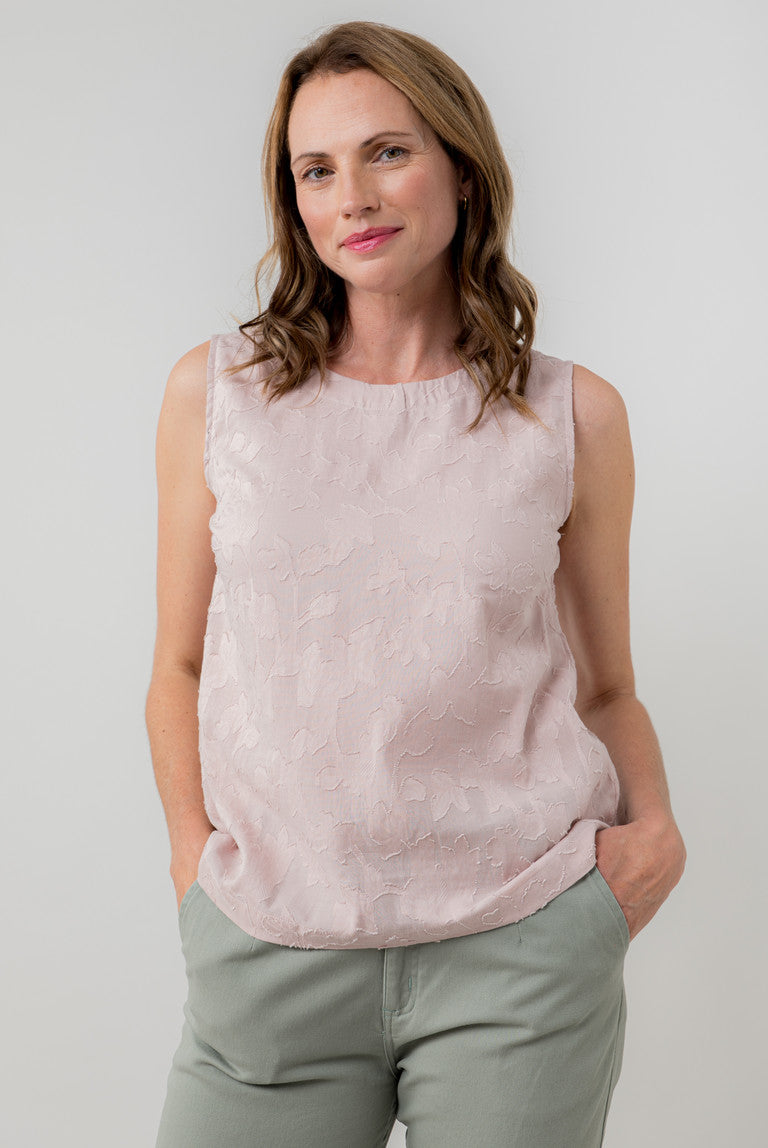 Lily & Me Cora Vest Jacquard Cotton Soft Pink