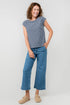 Lily & Me Sway Striped Cotton Jersey T-shirt Navy/Ecru
