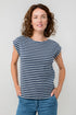 Lily & Me Sway Striped Cotton Jersey T-shirt Navy/Ecru