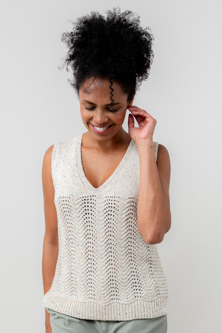 Lily & Me Aelia Tank Fleck Knit Oatmeal