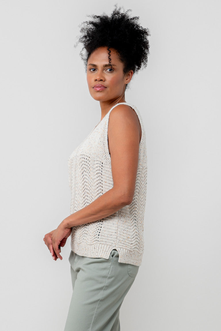 Lily & Me Aelia Tank Fleck Knit Oatmeal