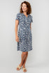 Lily & Me Elmore  Printed Cotton Jersey Shirt Dress Navy