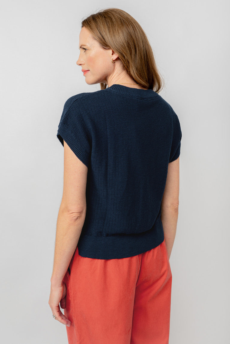 Lily & Me Lola Cotton Knitted Tank Top Navy