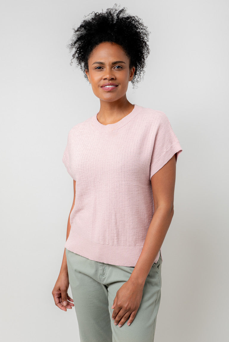 Lily & Me Lola Cotton Knitted Tank Top Soft Pink