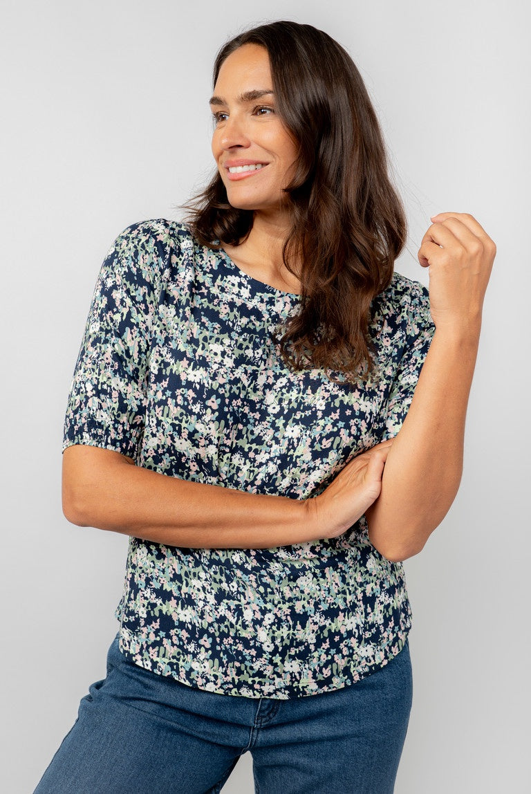 Lily & Me Meadow Top Ditsy Print Navy