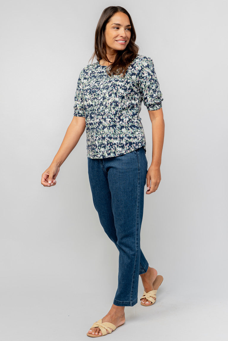 Lily & Me Meadow Top Ditsy Print Navy